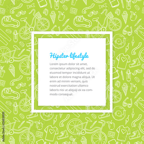 Hipster lifestyle pattern background