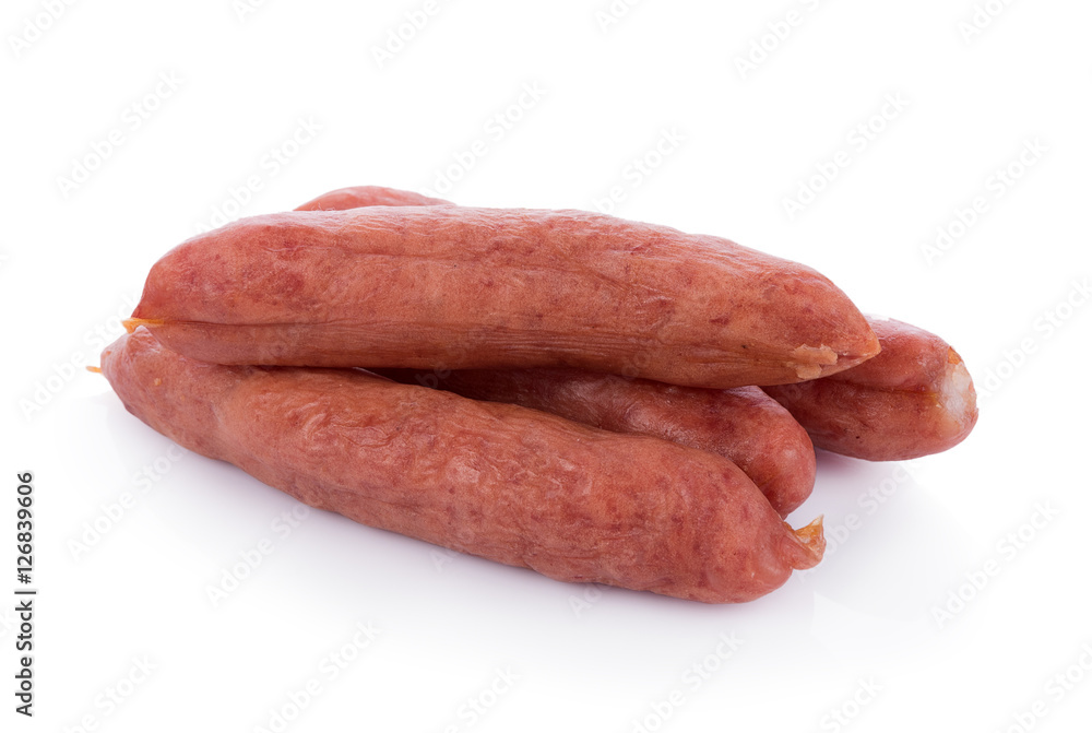Chinese sausage on white background Chinese sausage on white background