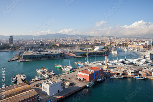 Barcelona Port And Cityscape From Above