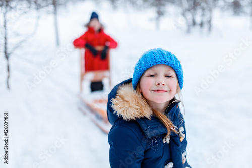 Kids outdoors on winter