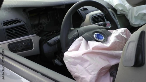 close up tilt shot of a car wreck