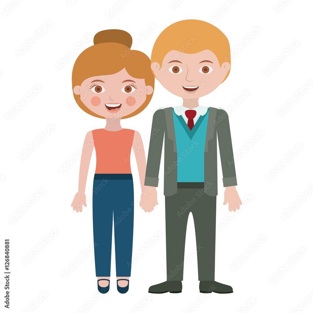 Couple cartoon icon. Relationship family love and romance theme. Isolated design. Vector illustration Couple cartoon icon. Relationship family love and romance theme. Isolated design. Vector illustration