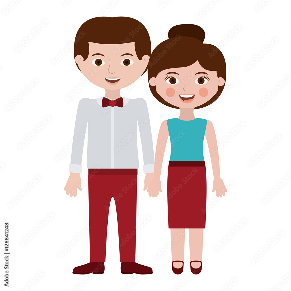 Couple cartoon icon. Relationship family love and romance theme. Isolated design. Vector illustration