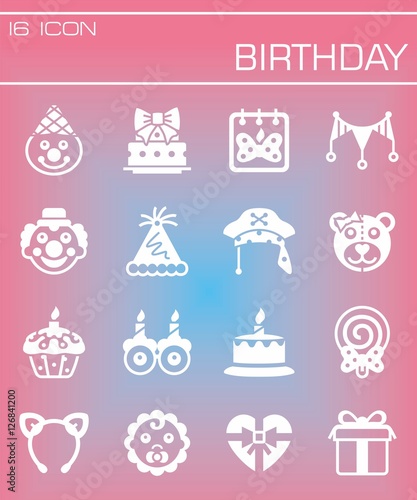 Vector Birthday icon set
