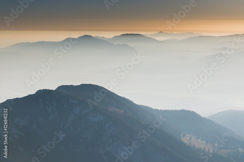 Awesome misty landscape at sunrise © Ciprian