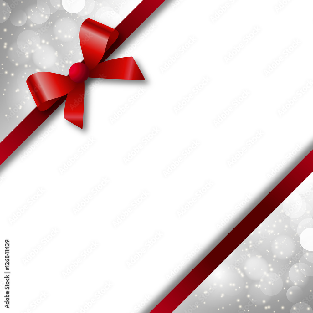 red bow and ribbon on a festive background bokeh red bow and ribbon on a festive background bokeh