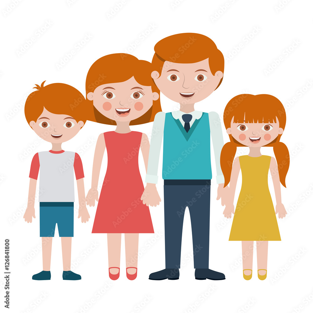 Parents daughter and son cartoon icon. Family relationship avatar and generation theme. Isolated design. Vector illustration Parents daughter and son cartoon icon. Family relationship avatar and generation theme. Isolated design. Vector illustration