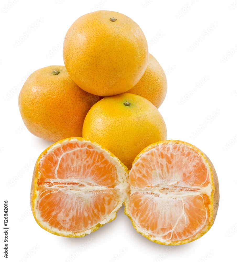 Fresh Sweet Oranges on A White Background Fresh Sweet Oranges on A White Background