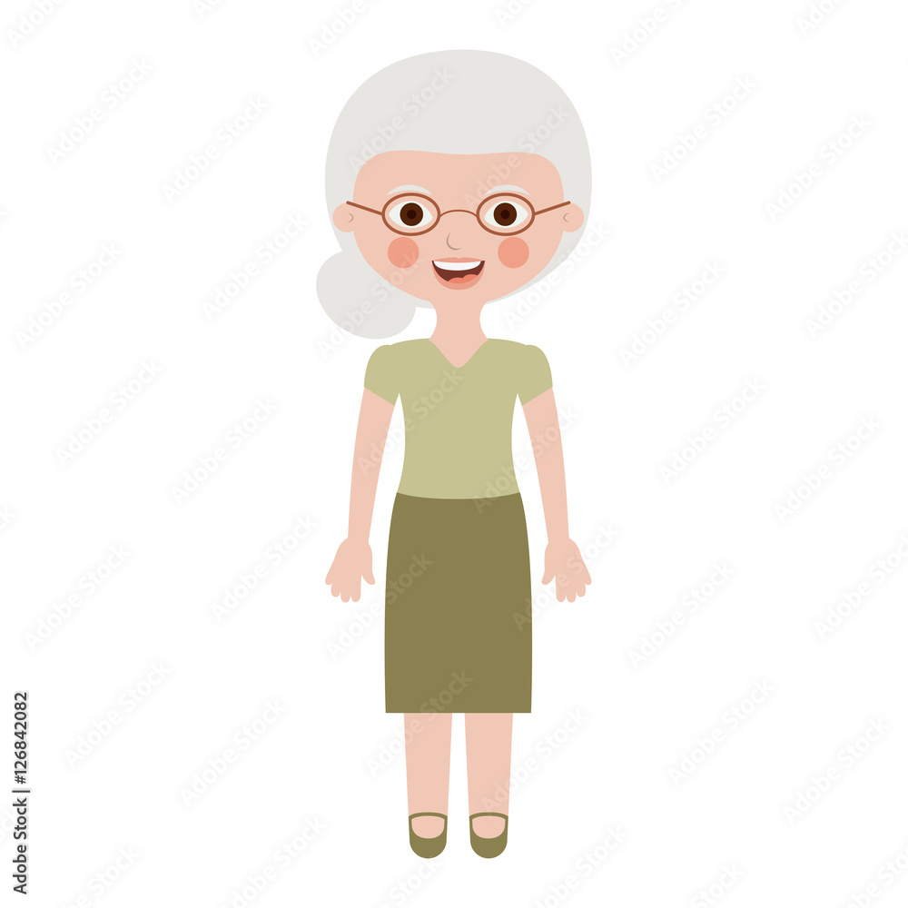 Grandmother cartoon icon. Old person woman female and avatar theme. Isolated design. Vector illustration Grandmother cartoon icon. Old person woman female and avatar theme. Isolated design. Vector illustration