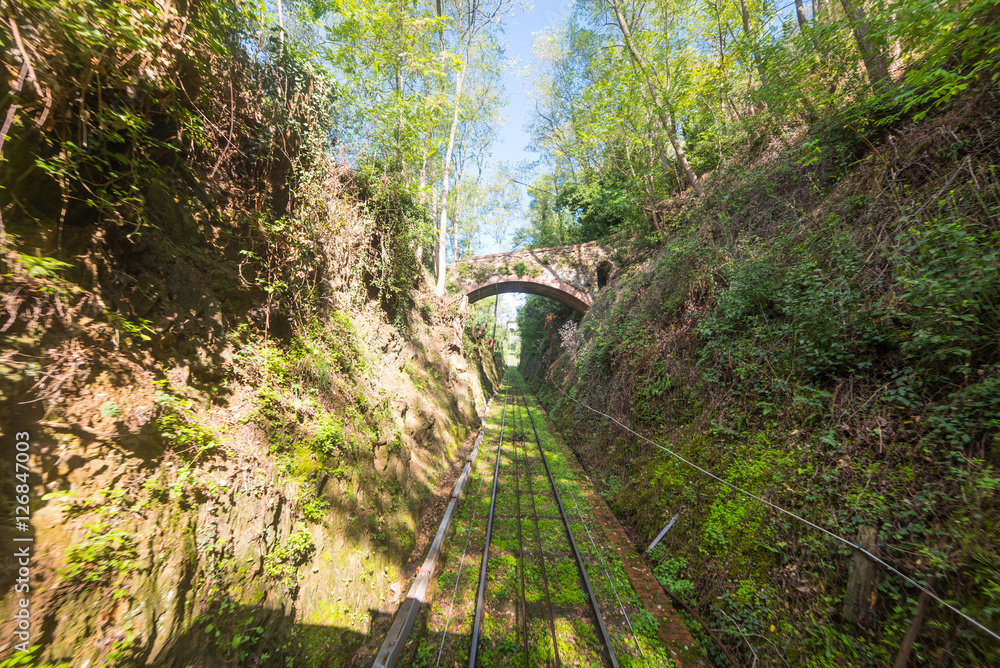 Naklejka premium funicular railway in Montecatini