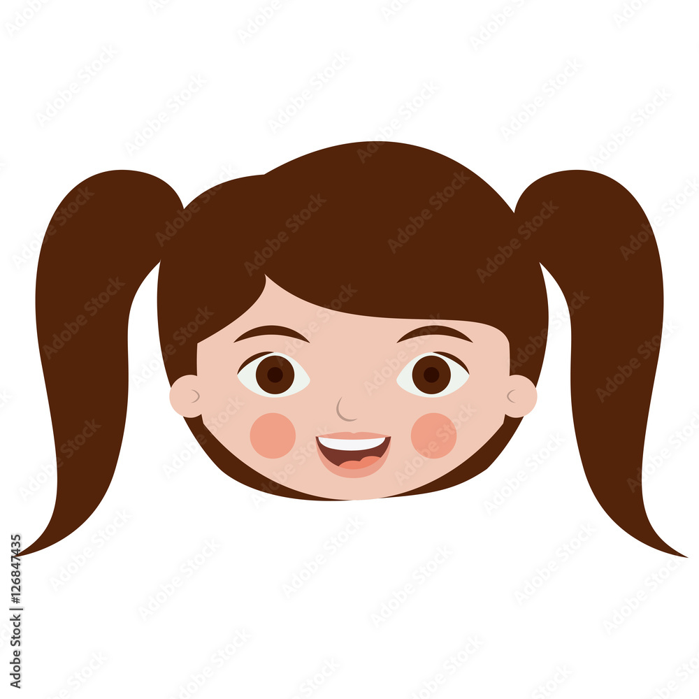 Girl cartoon icon. Kid childhood little people and person theme. Isolated design. Vector illustration
