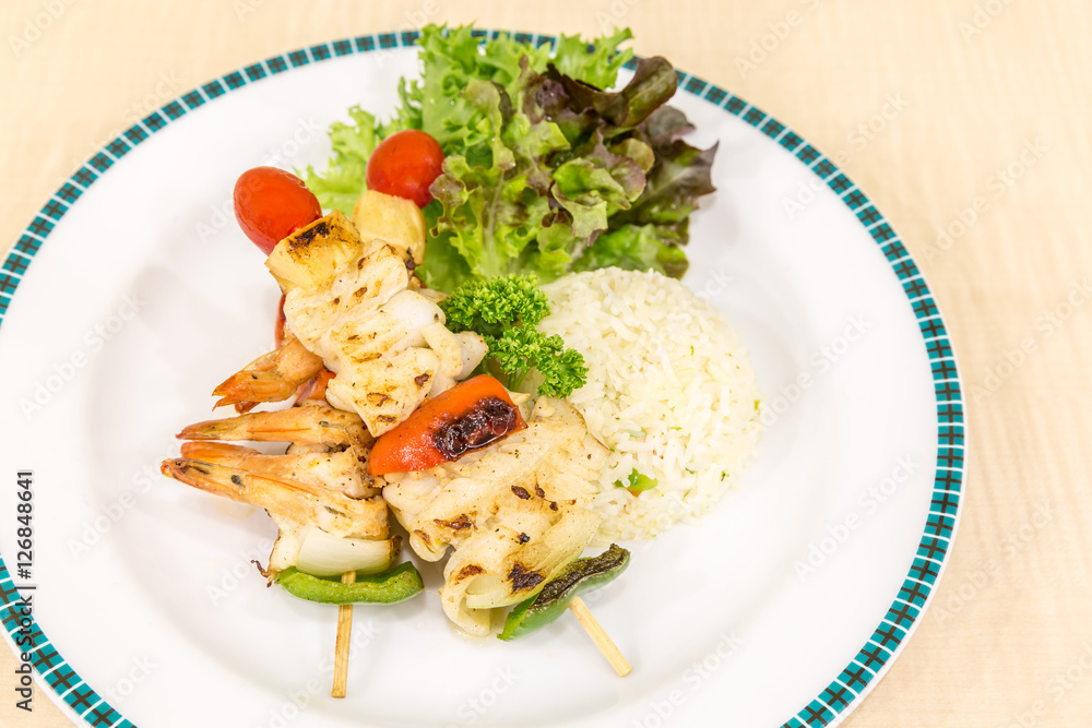 grilled seafood skewer grilled seafood skewer