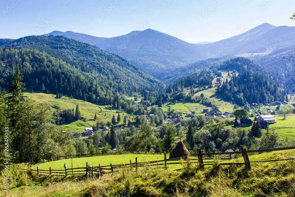 Carpathian valley village