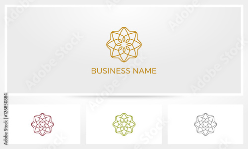 Lily Lotus Mandala Outline Logo