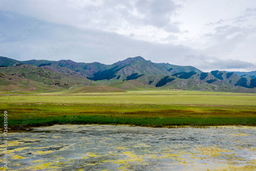 Landscape at Sayram lake, Xinjiang Uyghur autonomous region, China