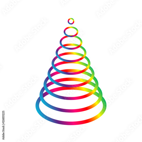 Simple rainbow gold christmas tree