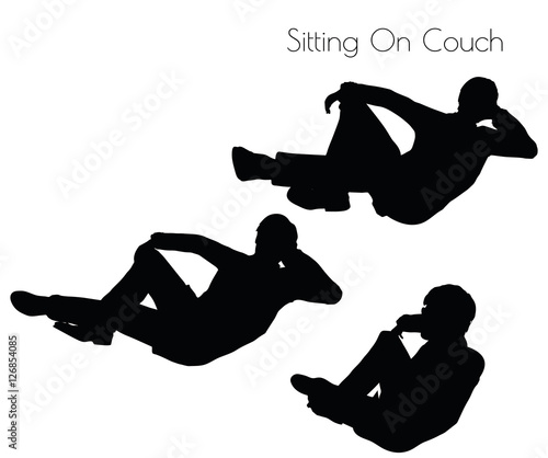 man in Sitting Pose On Couch pose