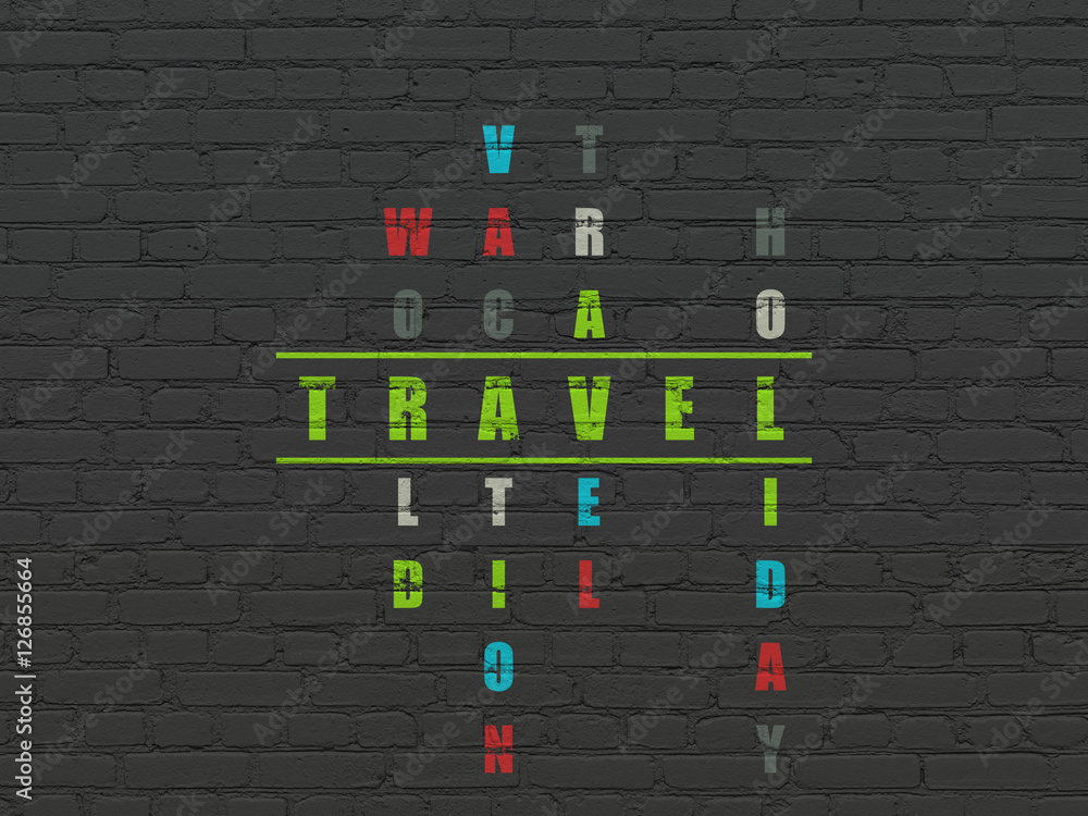 Travel concept: Travel in Crossword Puzzle Stock-Illustration | Adobe Stock