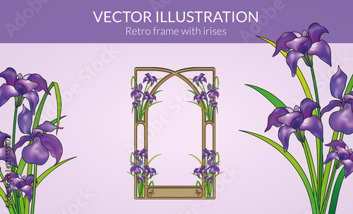 Retro frame with irises - Vector Illustration 