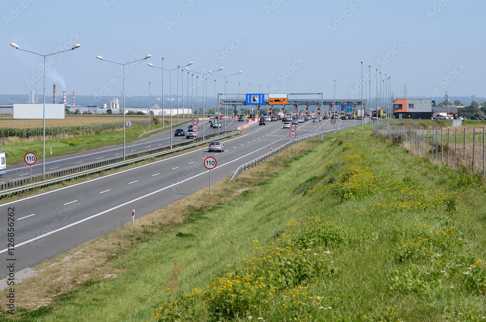 Highway A4 near Gliwice in Poland