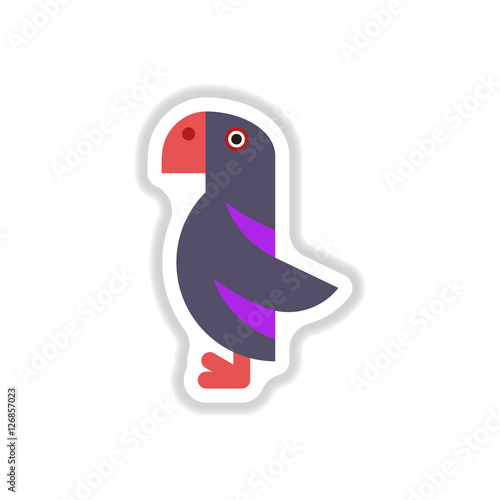 Vector illustration in paper sticker style parrot