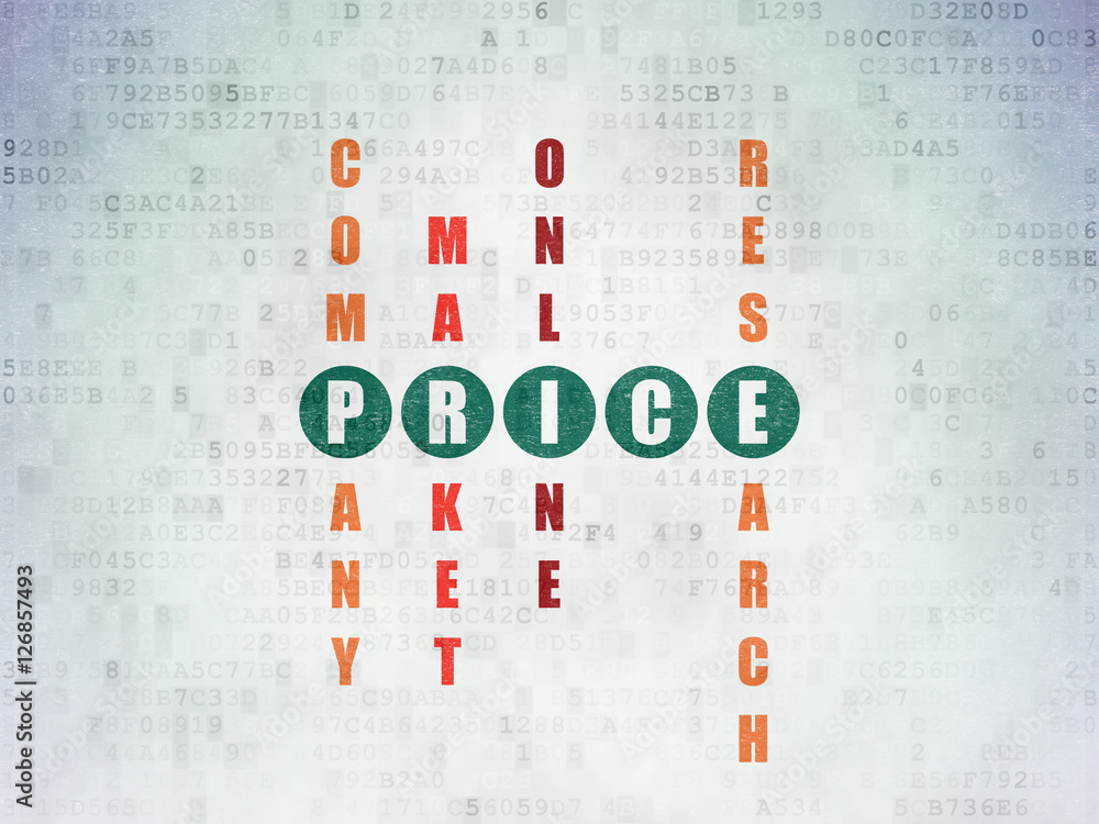 Advertising concept Price in Crossword Puzzle Stock Illustration