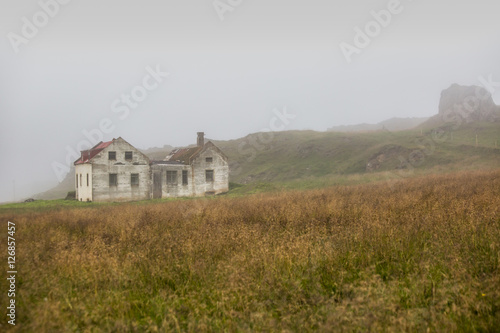 Beautiful abadoned house in the fog