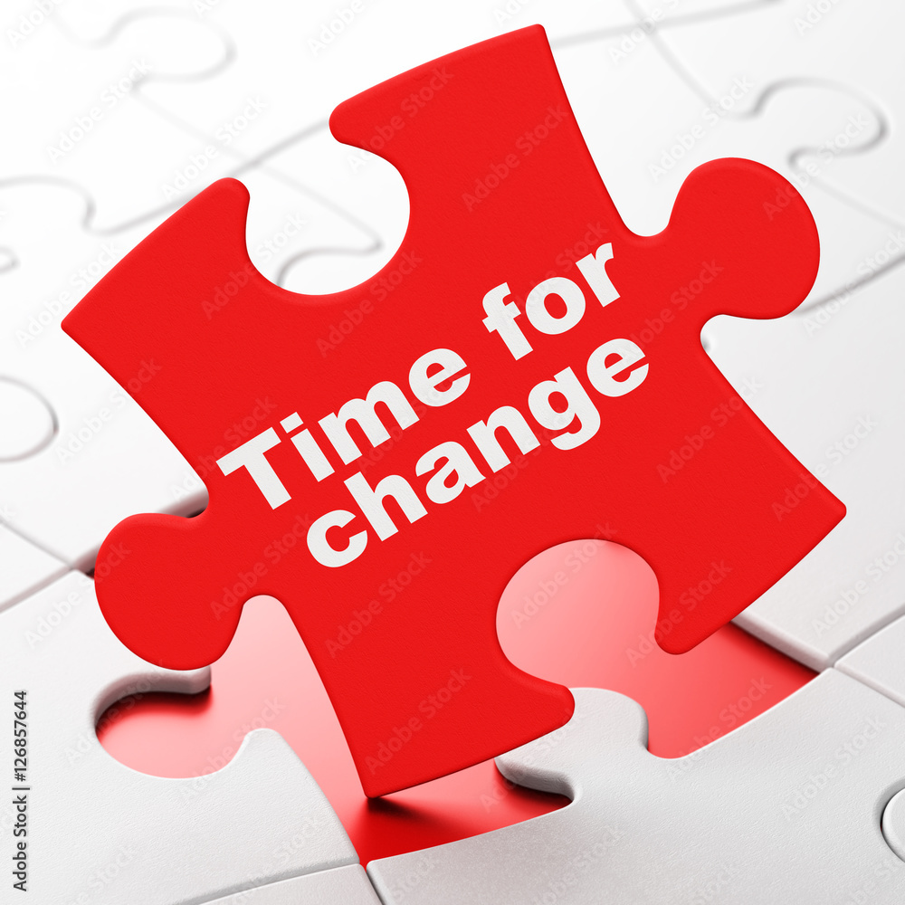 Time concept: Time for Change on puzzle background Time concept: Time for Change on puzzle background