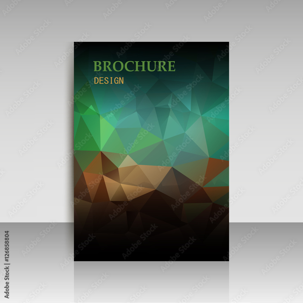 Abstract brochure flyer design in geometrical polygonal triangle