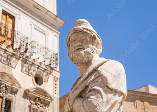 Statue renaissance of  Fontana Pretoria on Piazza Pretoria photo