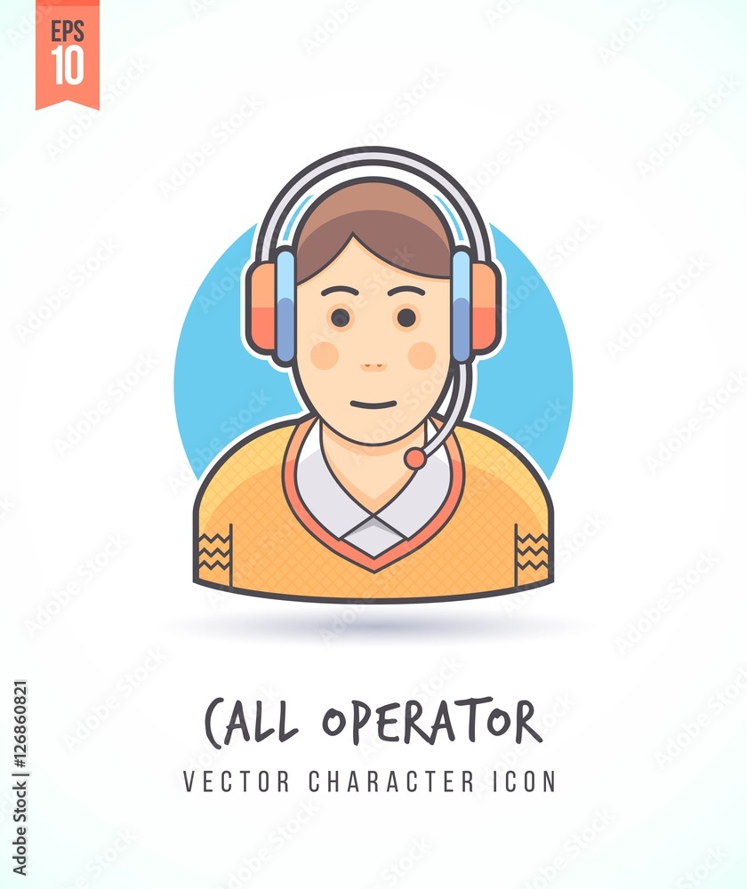 Call center operator Customer support helper illustration People lifestyle and occupation Colorful and stylish flat vector character icon Call center operator Customer support helper illustration People lifestyle and occupation Colorful and stylish flat vector character icon