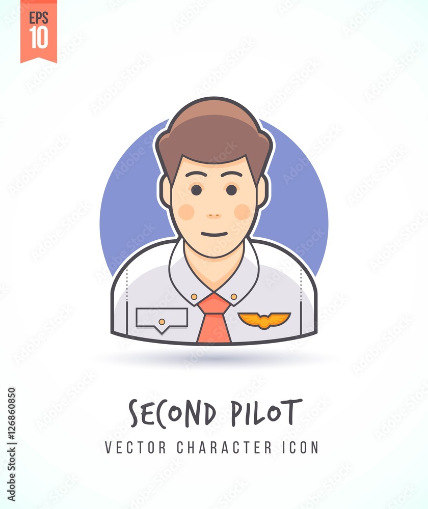Copilot Second pilot illustration illustration People lifestyle and occupation Colorful and stylish flat vector character icon