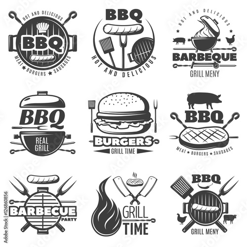 BBQ Grill Emblems Set
