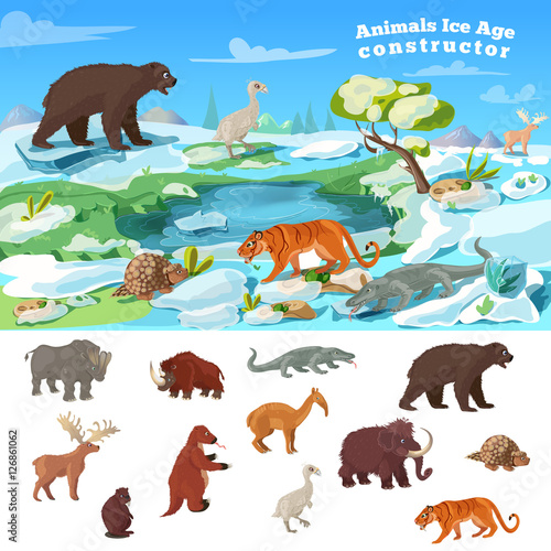 Animals Ice Age Concept