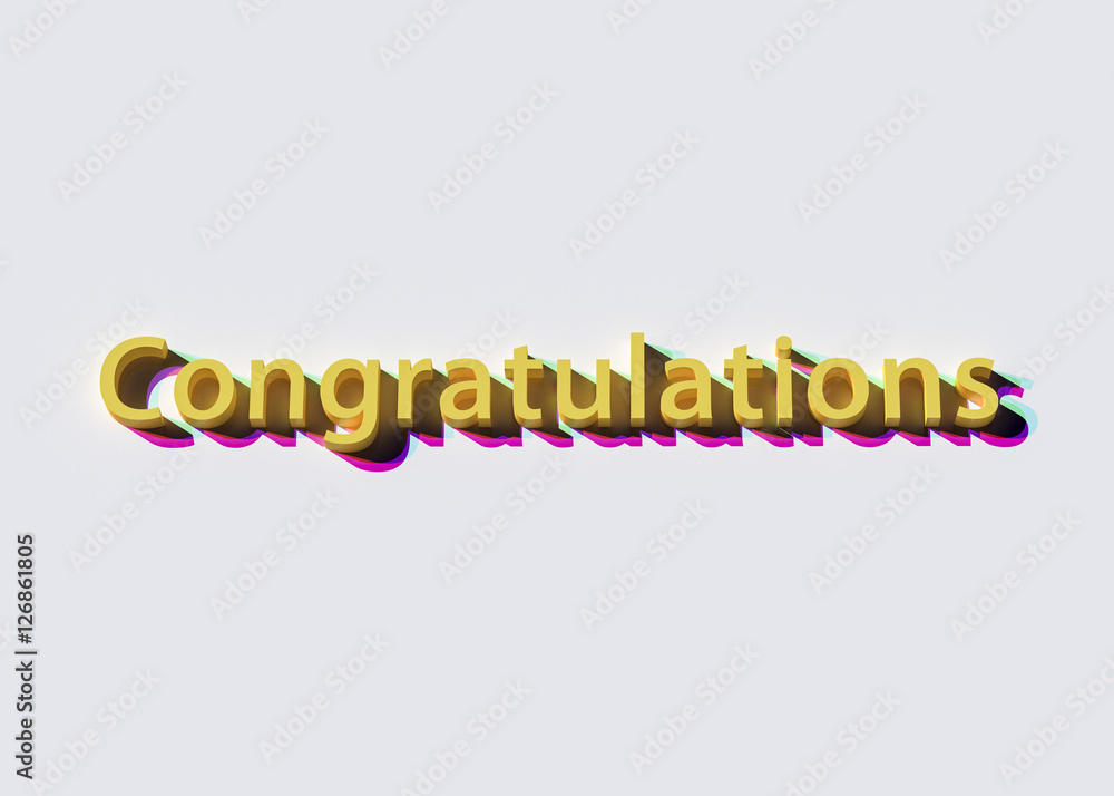 3d rendering of the word congratulations 3d rendering of the word congratulations