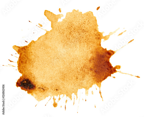 Coffee stains isolated on white background photo