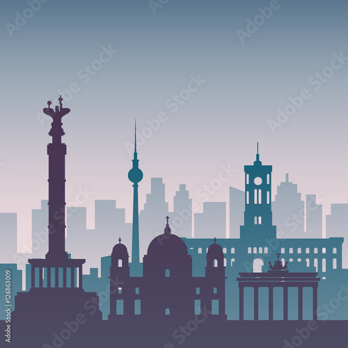 Famous city scape in color.