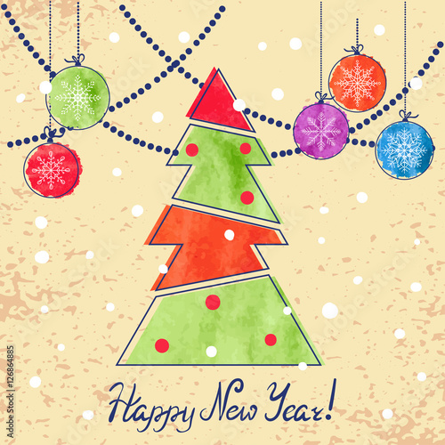 Happy New Year vintage card...