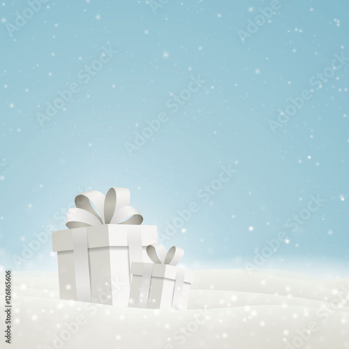 Vector Illustration of a Christmas Holiday Design with Gift Boxes