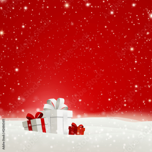 Vector Illustration of a Christmas Holiday Design with Gift Boxes
