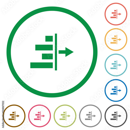 Decrease right indent flat icons with outlines