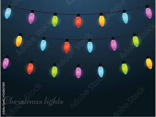 Christmas light bulbs. Xmas light strings