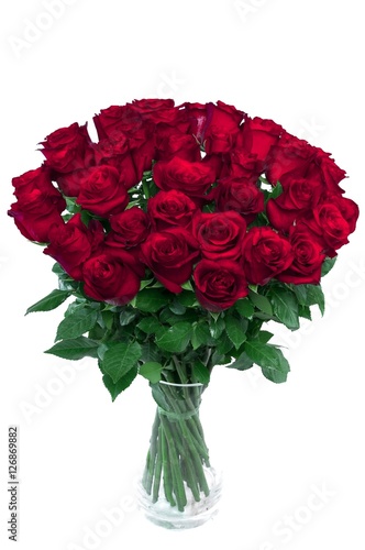 Beautiful bouquet of red roses isolated