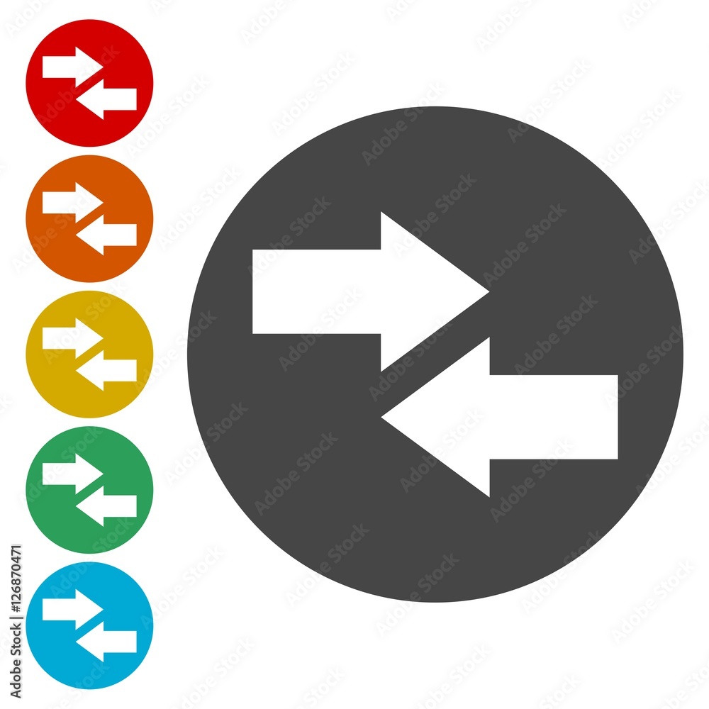 Right Left arrow sign icons set Right Left arrow sign icons set