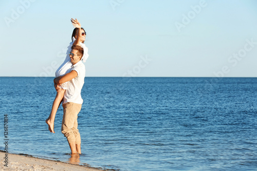 Happy couple having date on...