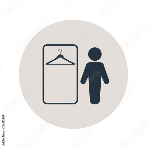 Icono plano vestuario hombre en circulo gris