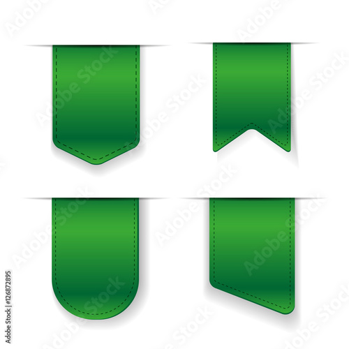Free Download Vector Green Ribbon set - GFXLoad