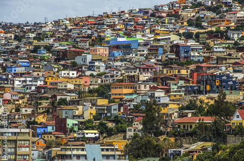 Colorful buildings of Valparaiso  Chile