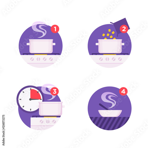 Cooking instructions icons