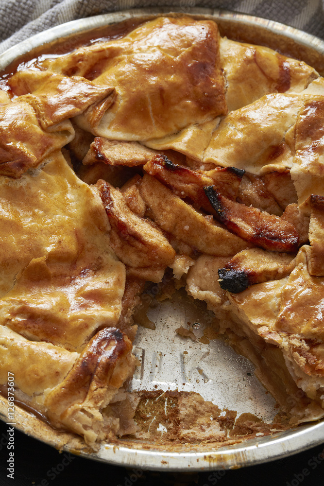 Closeup Image of a Rustic Apple Pie